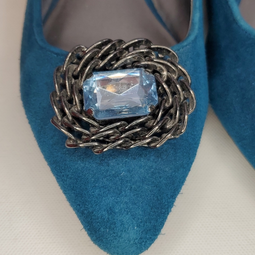Fergie pointed toe blue suede Flats size 6 - Picture 8 of 16